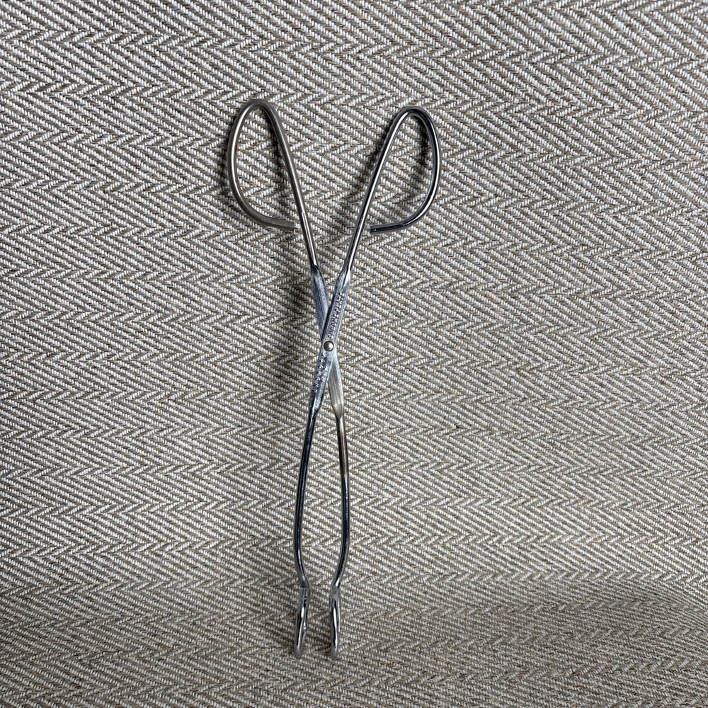 Mom's Vintage Androck Large Kitchen Canning Tongs 12" Chrome Plated USA Utensils